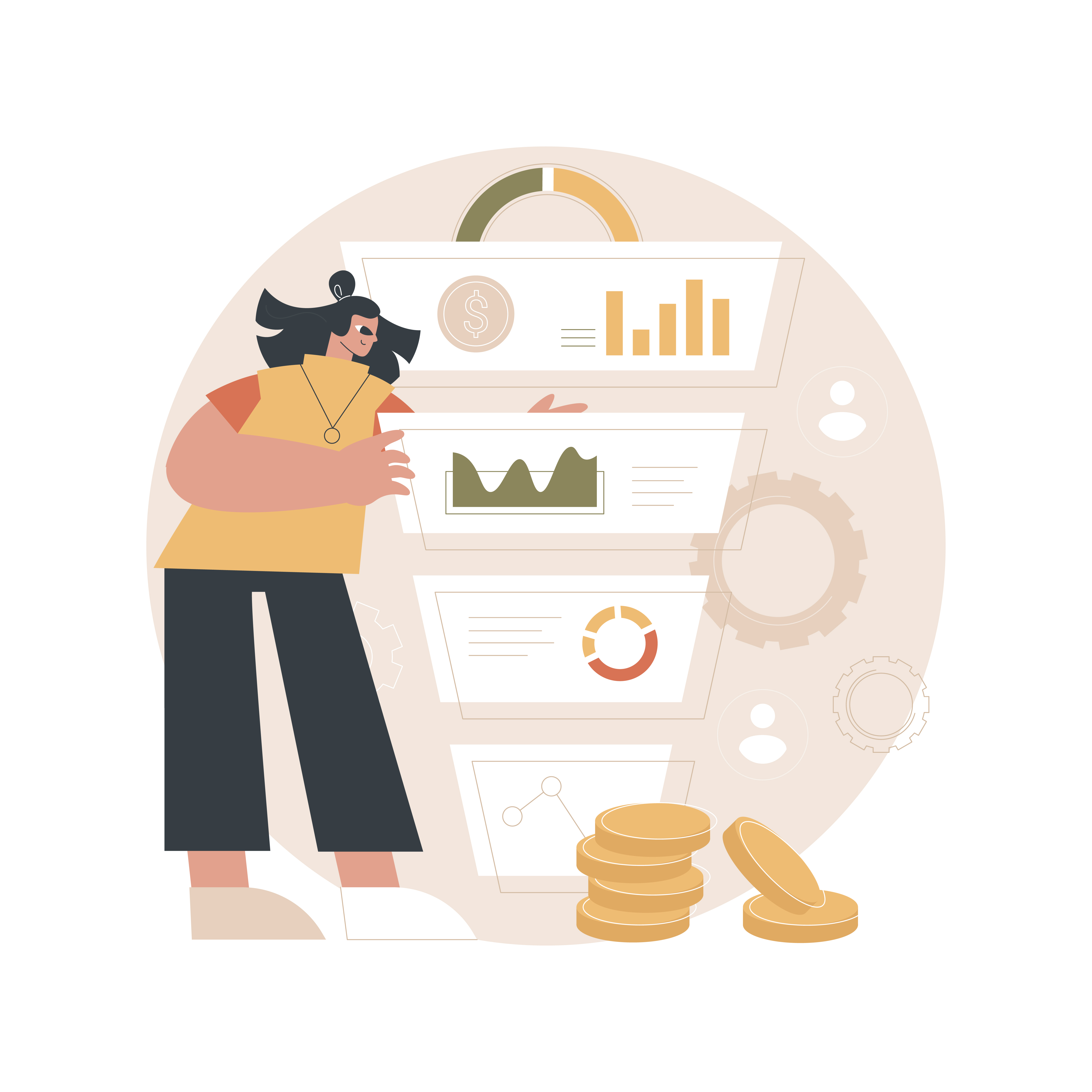 Sales funnel management abstract concept vector illustration. Product management, customer journey representation, sales funnel stages, marketing software, lead conversion abstract metaphor.